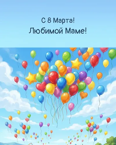 открытка с 8 марта! любимой маме! — balloons 08